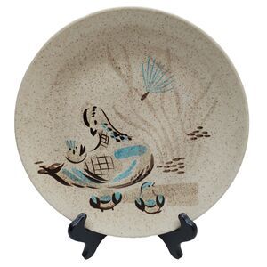 Vintage Red Wing Pottery Hand Painted Bob White Quail Dinner Plate 10 7/8